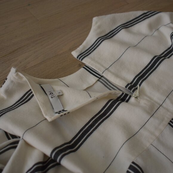 Tibi black striped white crewneck blouse - Picture 5 of 10